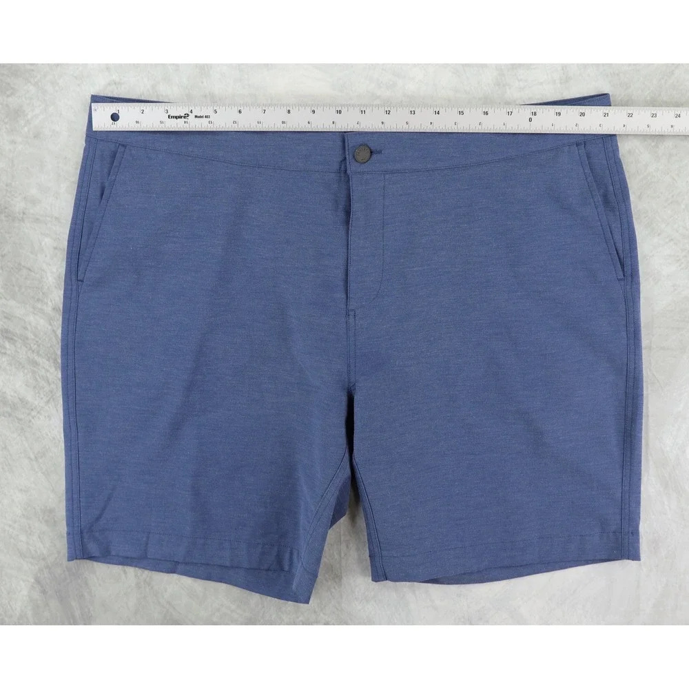 Faherty All Day Shorts Mens 42 Blue Hybrid Quick Dry Stretch Boardshorts
